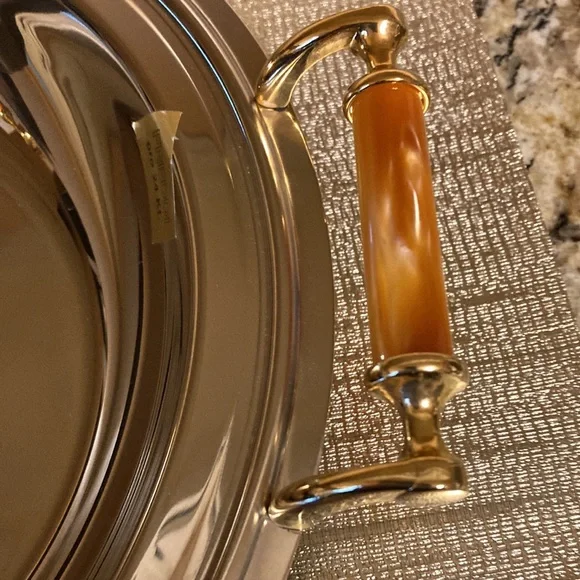 Vintage MCM Stainless Steel Serving Bowl with Lid Made in Italy - Picture 3 of 6